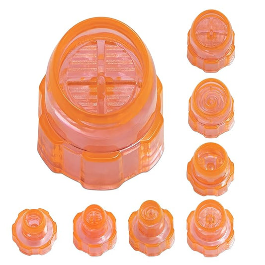 Plastic Cap Beaty Machine Spare Parts Hydro Dermabrasion Water Peeling Tips 8pcs Per Set For Elitzia ETNS900 ETAF131T (Orange)
