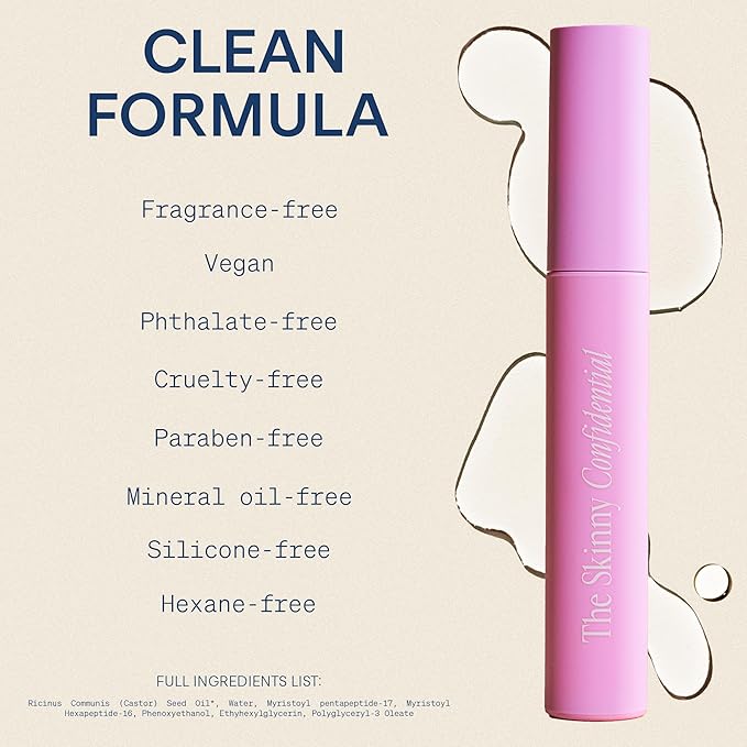 The Skinny Confidential Brow Peptide Serum for Eyebrow & Eyelash Growth - Lengthen, Strengthen & Thicken Brows & Lashes for Fuller, Thicker & Healthier Results - Lightweight, Non-Greasy Formula