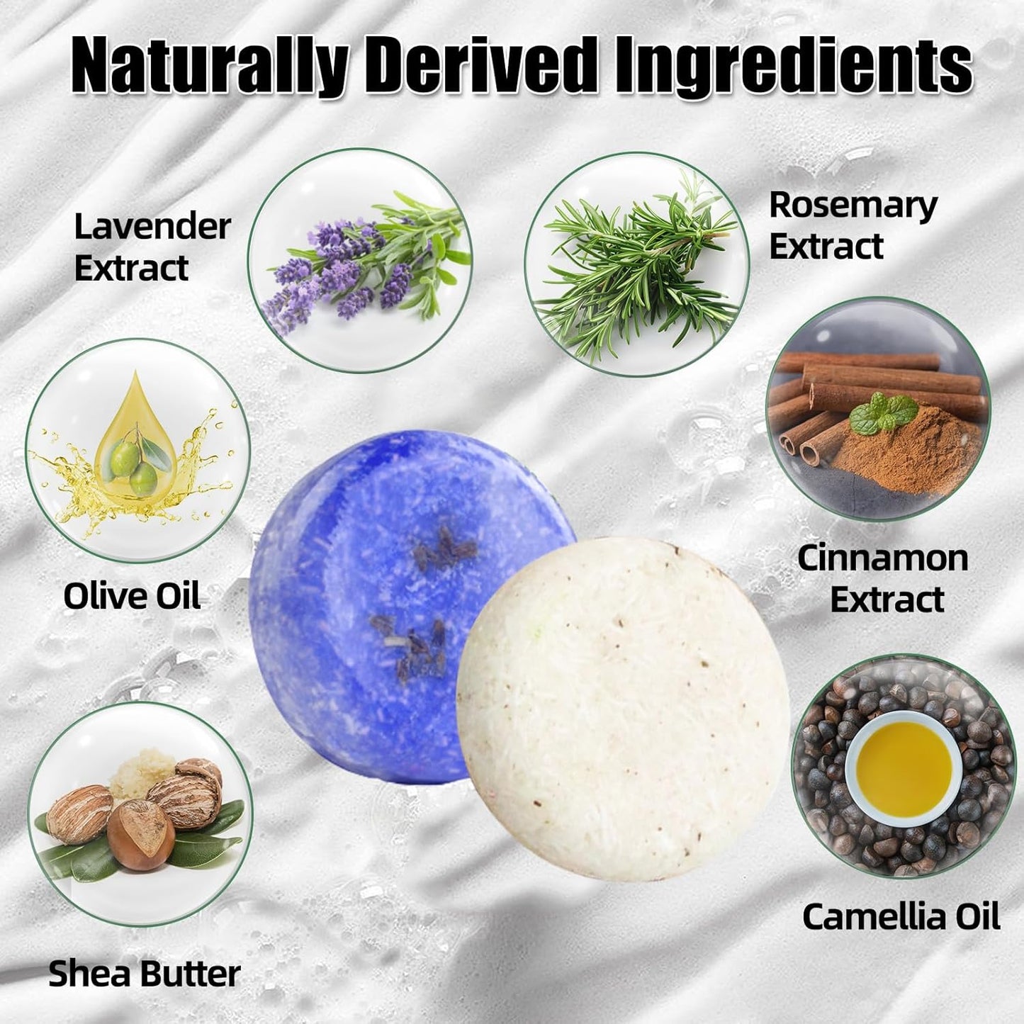 2 Pack Rosemary Lavender Hair Shampoo Bar,Deep Cleansing for Scalp Hair Loss Shampoo Soap,Organic Shampoo Oil Control for Hair Growth,Refreshing and Hydrating Bar,Gifts for Women Men