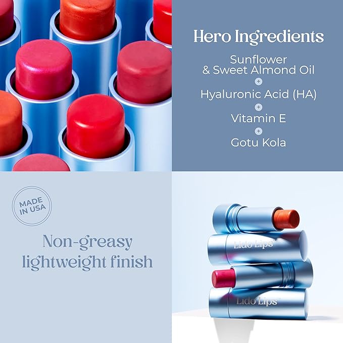 Tinted Lip Balm Bundle - Moisturizing, Hydrating Sheer Buildable Lip Color with Hyaluronic Acid, Vitamin E & rich oil - Set of 2: Ruby Rouge & Rosy Bloom