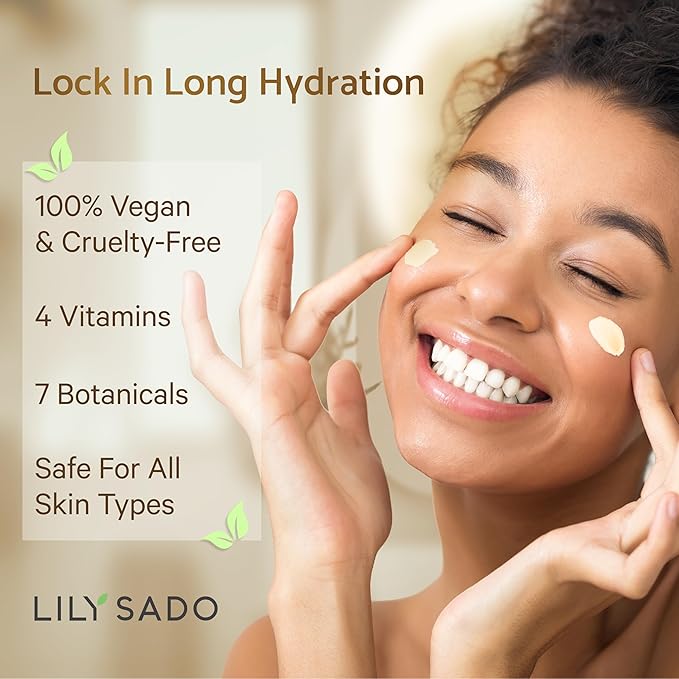 LILY SADO TEA+C™ Coffee & Matcha Face Moisturizer - Natural Vegan Caffeine Facial Cream w Green Tea & Arabica Coffee Beans - Best Antioxidant, Anti-Wrinkle Moisturizing Lotion - Softens & Firms