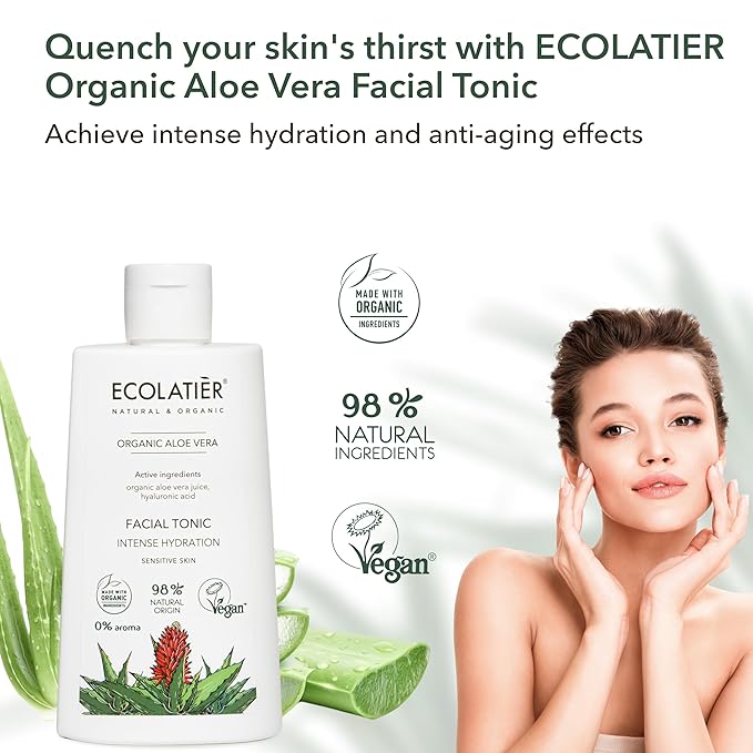 Facial Foam Cleanser, Tonic & Serum Bundle - Organic Aloe Vera & Argana - Hydrating, Nourishing, & Anti-Aging Skincare Set for All Skin Types, Vegan & Natural