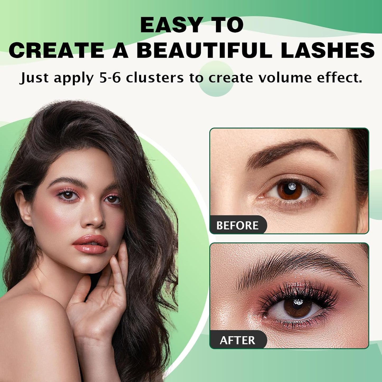 Lash Clusters,96 Pcs Cluster Lashes D Curl 16mm DIY Lash Extensions Eyelash Clusters,KEYYOU Volume Wispy Individual Lashes Soft&Comfortable Easy DIY at Home(Y09,D-16mm)