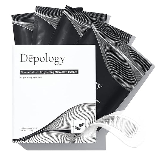 depology Serum-Infused Micro Dart Patches | 4 Pairs Eye Mask | Under Eye Patches for Wrinkles | Fine Lines | Hydrating Eye Mask with Peptides | Amino Acids | and Synthesized Molecules