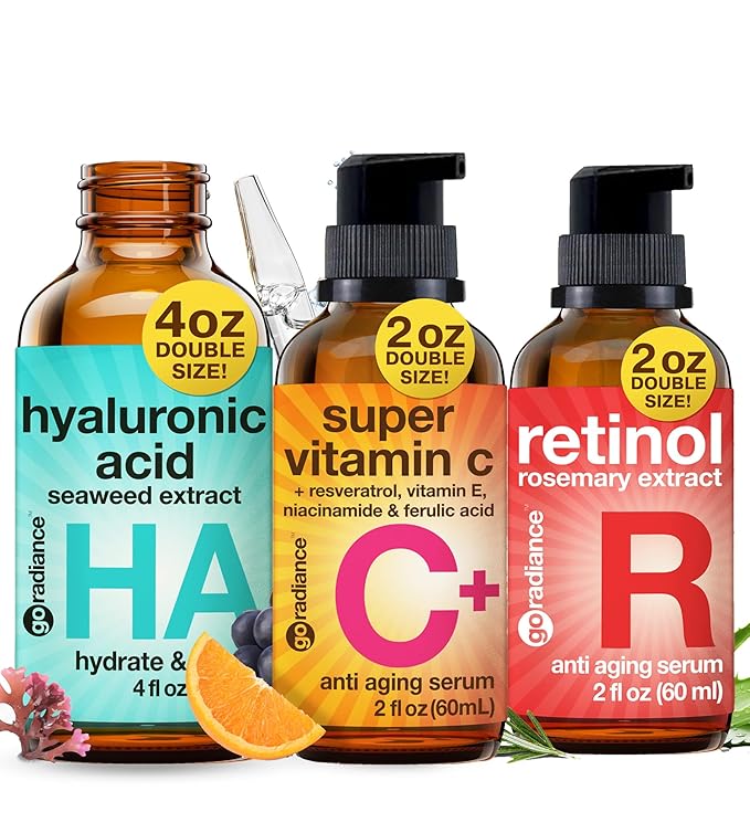 Hyaluronic Acid Serum + Retinol Serum + Super Vitamin C Serum