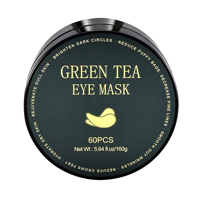 Under Eye Patches, Green Tea, 30 Pairs, Skin Treatment Masks for Dark Circles, Puffiness, Wrinkle, Hydrating Eye Mask, Anti-Ageing, Collagen, Plant Extract