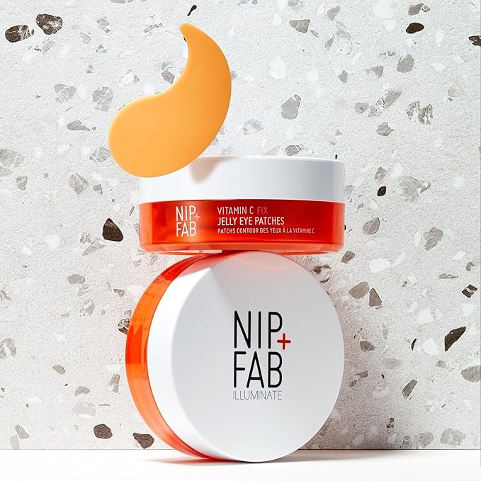 Nip+Fab Vitamin C Fix Jelly Eye Patches, 20 Pairs, Brightening Hydro Gel for Under-Eyes with 3 stable forms of Vitamin C