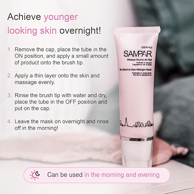 So Much To Dew Midnight Mask - Overnight Re-plumping Mask with Hyaluronic Acid - Hydrates & Restores Skin - All Skin Types - Cruelty-Free Paris Beauty - Rejuvenates & Moisturizes (1.7 oz)