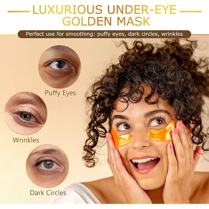 Under Eye Patches - Eye Mask for Puffy Eyes and Dark Circles, Eye Patches with Hyaluronic Acid & Collagen to Reduce Wrinkles and Relieve Pressure (20 Pairs)
