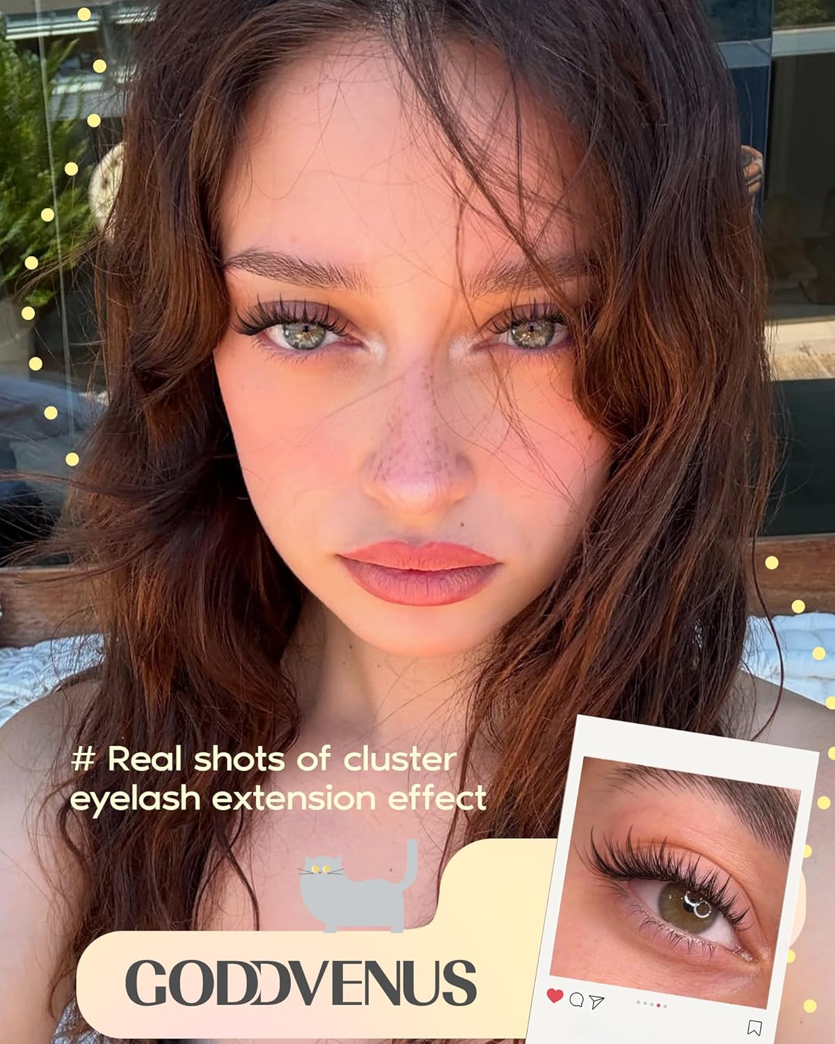 Natural Lash Clusters Kit Wispy Manga Eyelash Clusters Fairy Lash Extension Kit C Curl Cluster Eyelashes Extensions Kit (No Tweezers)