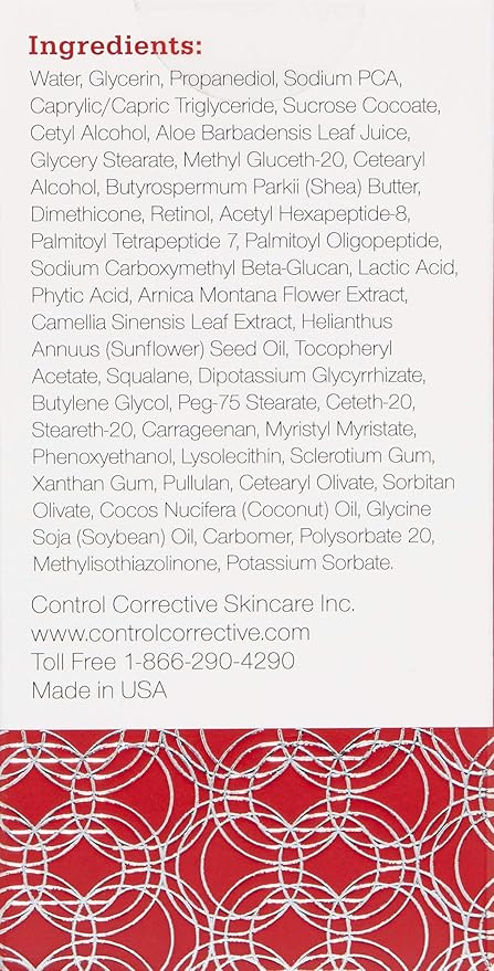 CONTROL CORRECTIVE Ultra Peptide Cream Mask, 2.5 Oz - Advanced Peptide, Retinol & Lactic Acid Anti Aging Mask, Revitalize Collagen & Elastin Production To Smooth Skin, Restores Plumpness & Hydration