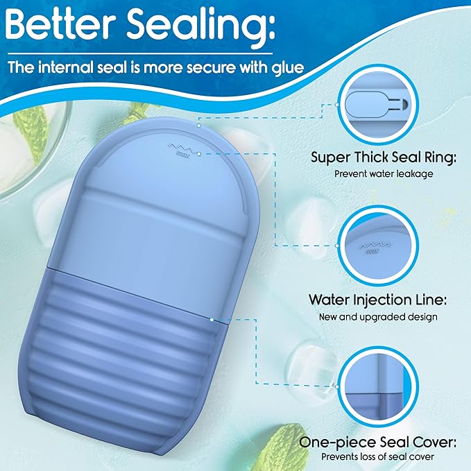 1Pcs Ice Roller for Face, Ice Face Roller, Reusable Silicone Ice Mold for Face, Facial Beauty Ice Roller Skin Care Tools for Shrink Pores Anti Wrinkle Reduce Puffiness (Purple)