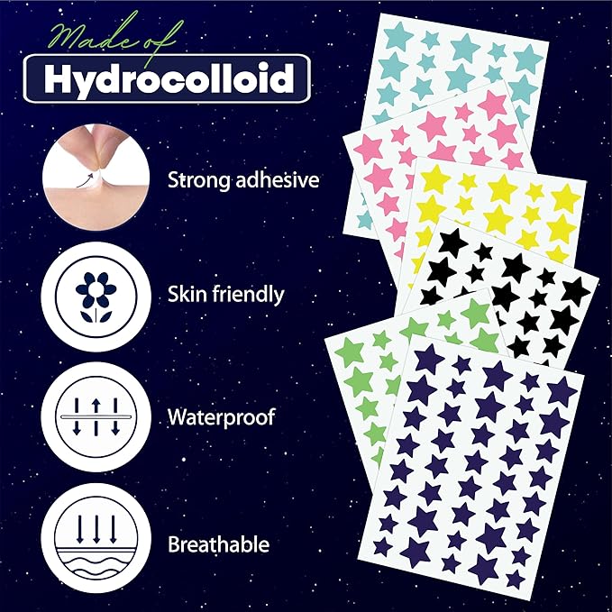 Star Pimple Patches for Face – Hydrocolloid Acne Patches for Quick Zit Relief and Blemishes, Invisible Spot Stickers That Stay All Night, Gentle for All Skin Types, Oil-Free (240 Count)