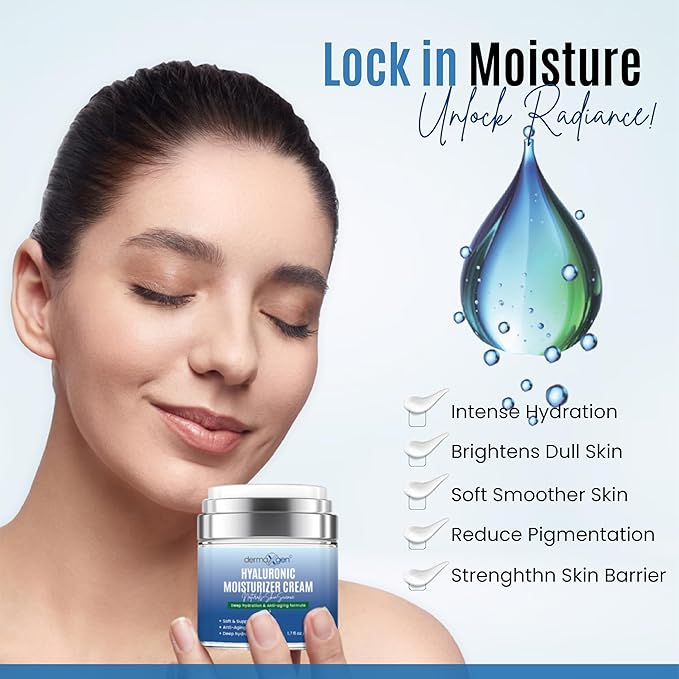 Hydrating Booster Antiaging Moisturizer Cream, with Hyaluronic Acid, Improves Skin suppleness, Wrinkles, Elasticity and Balance Moisture Day & Night for All Skin Types