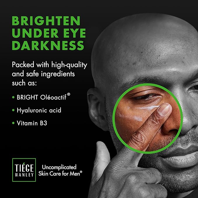 Tiege Hanley Eye Cream for Men | Reduces Dark Circles, Bags under Eyes, Puffiness & Crow’s Feet – Anti-Aging Under Eye Treatment, 0.5 oz