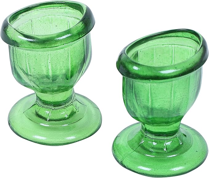 Glass Eye Wash Cup with Engineering Design to Fit Eyes for Effective Cleansing Superior, Smooth Edge,Snug Fit- with Storage Container Soothing Relief from Allergens, Irritants, Makeup, Dust, Dry Eyes