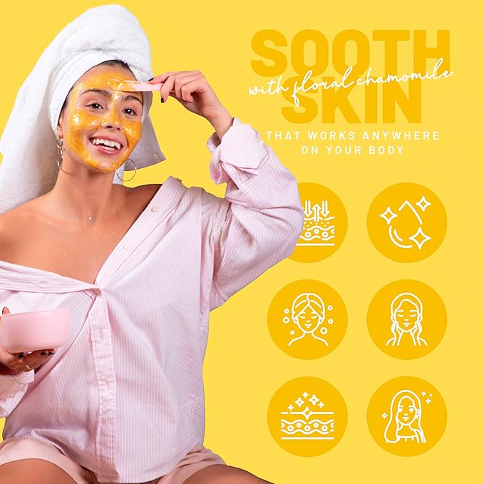 BRÜUN Peel-Off Chamomile Jelly Mask for Face Care – A 23 fl oz Rubber Mask Jar for 30 to 35 Treatments – A Skin Care Moisturizing Gel Mask of Spa Set for Men, Women and Adults