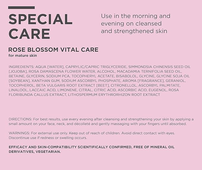 ANNEMARIE BÖRLIND – Rose Blossom Revitalizing Care – Sustainably Sourced Anti-Aging Face Serum With Valuable Plant Oils for a Vitalized and Smooth Skin – 1.69 Oz