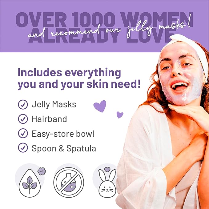 BRÜUN Peel-Off Lavender Jelly Mask for Face Care – A 23 fl oz Rubber Mask Jar for 30 to 35 Treatments – A Skin Care Moisturizing Gel Mask of Spa Set for Men, Women and Adults
