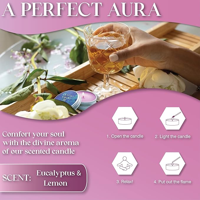 Rose Quartz Face Roller Gua Sha - Rose Quartz Gua Sha Skin Care Set Includes Pink Face Roller & Scraper Tool, Face Sponge, Scented Candle, & Crystal Oil Bottle