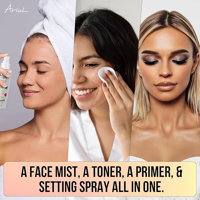 Ariul 7 Days Vitamin Mist - 3 in 1 Hydrating Face Mist, Makeup Setting Spray & Facial Toner – Perfect Makeup Finish Spray for Dewy Look - Natural Face Spray - Suitable for All Skin Types (5.07 Fl.Oz)