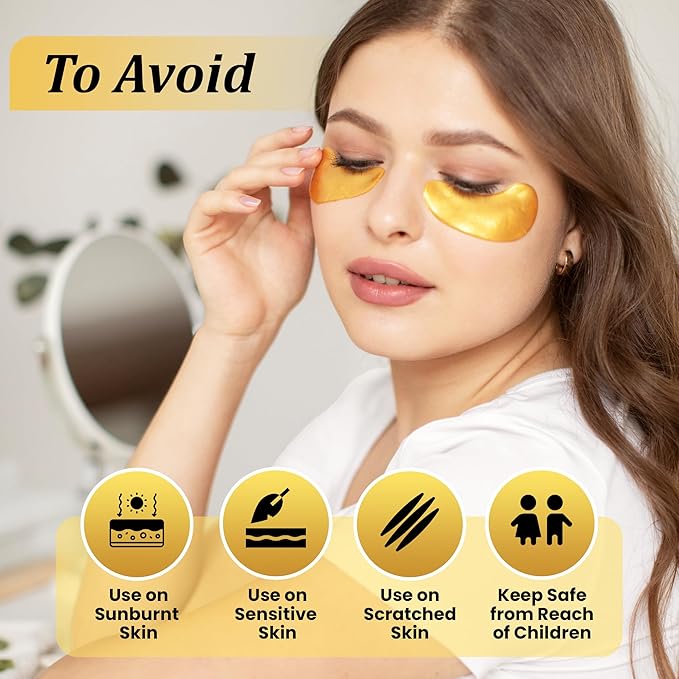 Beauty Golden Under Eye Patches (40 Pairs) - Under Eye Mask for Face Collagen Skin Care Products, Treatment for Dark Circles, Puffy Eyes, Refreshing, Revitalizing, Travel, Wrinkles