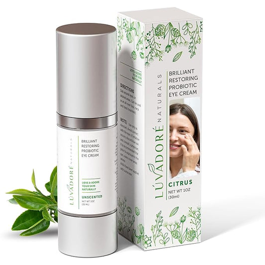 Brilliant Restoring Probiotic Eye Cream – Under Eye Cream with Caffeine, Green Tea, Hyaluronic Acid, Botanical Ingredients – Facial Serum for Puffy Eyes, Dark Circles, Wrinkles