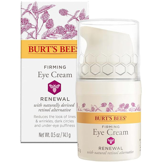 Burt's Bees Renewal Firming Eye Cream With Natural Retinol Alternative, Reduces Appearance of Lines, Wrinkles, Under-Eye Circles and Crow's Feet, 99 Percent Natural Origin Skin Care, 0.5 oz. Bottle