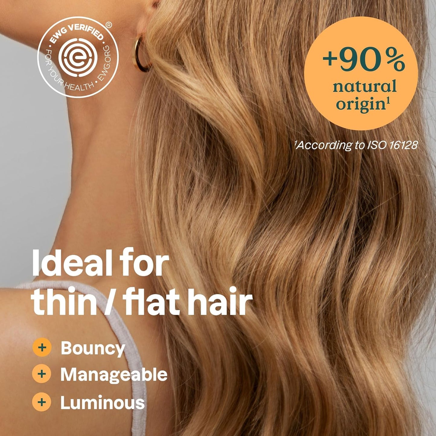 ATTITUDE Volume & Shine Shampoo Bar, Natural Origin, for Thin and Flat Hair, Soy Protein & Red Clay, EWG Verified & Clean Ingredients, Vegan, Orange Blossom & Eucalyptus, 4 Oz