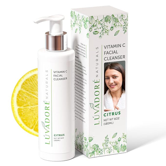 Vitamin C Facial Cleanser – Brightening Face Cleanser with Organic Olive Oil, MSM, Botanical Extracts – Gentle and Hydrating Face Wash for Uneven Skin Tone, Fine Lines, Wrinkles