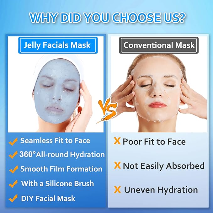Jelly Mask Powder for Facials，Hyalorunic Acid Jelly Face Mask，Vampire Jelly Mask for Facials Professional