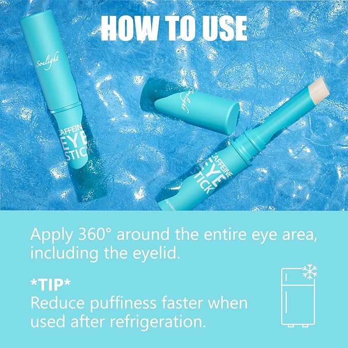 Soulight Caffeine Eye Stick, Anti-Aging Eye Balm, Advanced Revitalizing Eye Cream for Wrinkles, Dark Circles, Puffiness & Bags Under Eyes- Retinol Eye Cream Moisturizes, Softens & Nourish Skin