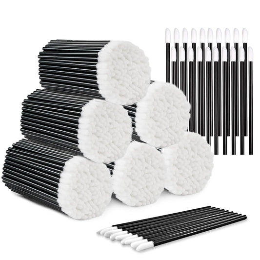 Lip Applicators Disposable - 1800 Pcs Black Lip Brush & Mascara Wands for All Types of Lipsticks, Makeup, Eyebrow Drawing, Lip Coloring & Eyelash Care with Smooth Rod Body & Soft Fibers