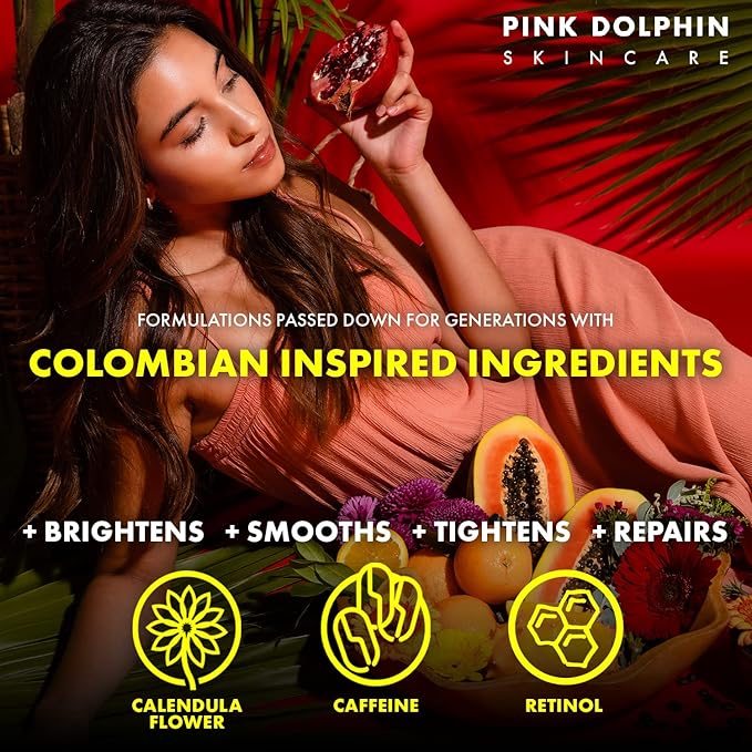 Pink Dolphin Caffeine Eye Cream – Anti-Aging Eye Treatment for Dark Circles, Puffiness & Fine Lines – Hydrating Formula with Caffeine & Hyaluronic Acid Skincare - 0.5 fl oz