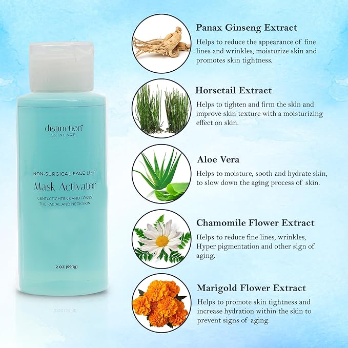 Distinction Mask Activator | Activates Distinction Mask Powder for Antiaging | Contains AHA for exfoliation (2 Fl Oz)