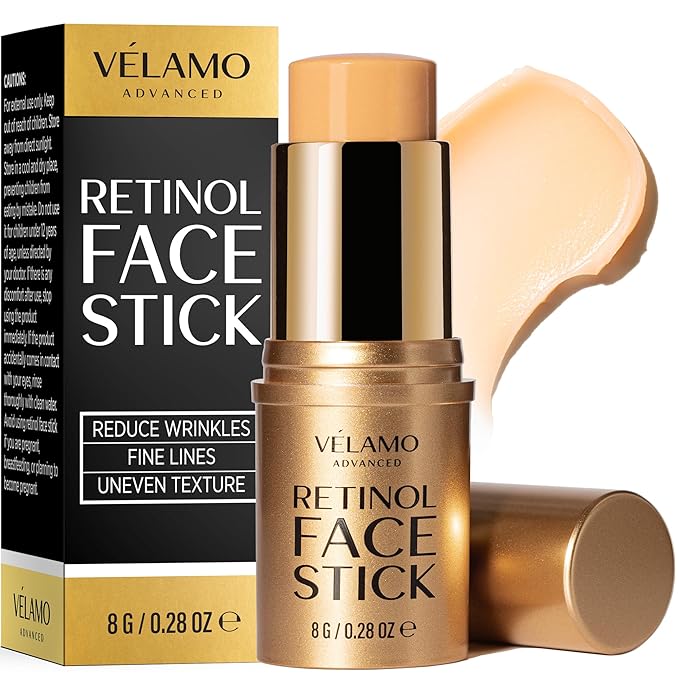 VELAMO ADVANCED Retinol Face Stick: Reduce Fine Lines Wrinkles and Uneven Texture - Retinol Cream Wrinkle Cream for Face Anti Wrinkle Cream Anti Aging Face Cream - 0.28 OZ/8g