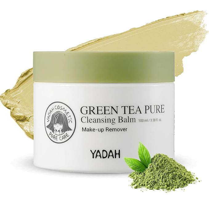 YADAH Green Tea Cleansing Balm (3.38fl oz) - Makeup Remover, Moisturizing, Residue-Free. Korean Skin Care. Vegan, Hypoallergenic.