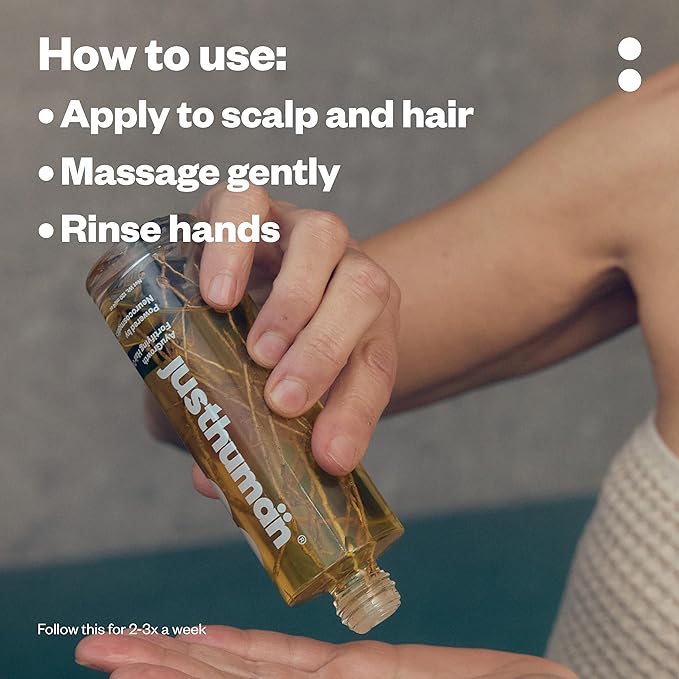 JustHuman AyuGrowth Fortifying Hair Oil |Ayurvedic Elixir| Clinically Proven 18-Oil blend |Reduces Hair Fall & breakage | Strengthens roots | Bhringraj, Amla, Brahmi & Vertiver root | 4oz