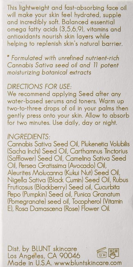Hemp Seed Hydrating Face Oil | Luxury Moisturizing Serum for All Skin Types | Vegan, Cruelty-Free Facial Care, 1.0 Fl. Oz.