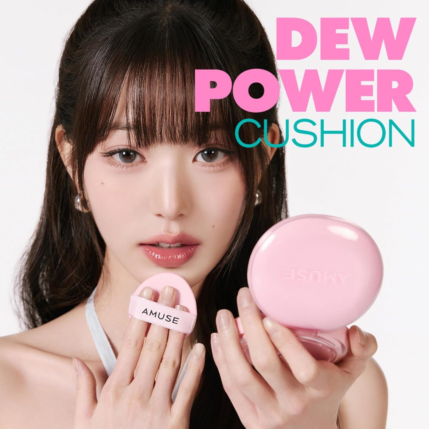 Amuse SEOUL DEW POWER VEGAN CUSHION FOUNDATION | Dewy, glow, long-lasting, double coverage, clean beauty, lightweight, natural look, foundation for sensitive skin, hydrating cushion (03 HONEY)