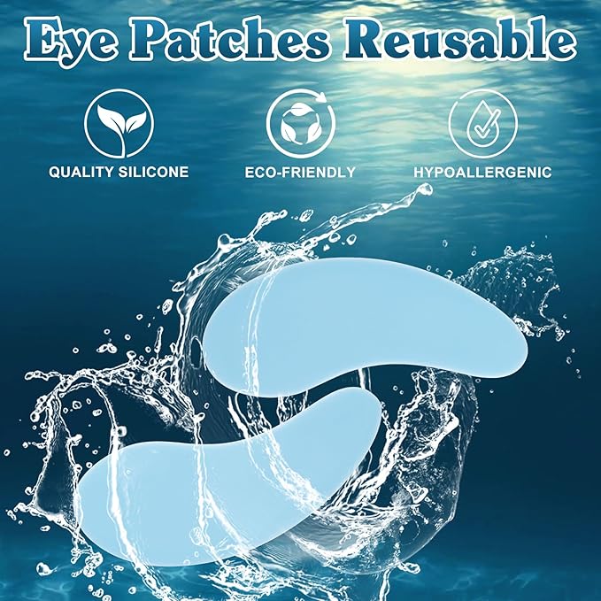 5 Pairs Silicone Under Eye Patches, Reusable Under Eye Mask Pad, Lower Lash Isolation Pads Skin Care Beauty Tool for Reduce Wrinkles and Fine Lines