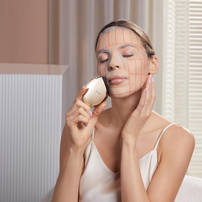 AMIRO S1 Skincare Facial Device, Stamp-Style Elasticity Boosting Tool Bundle with Preparation Gel 70ml