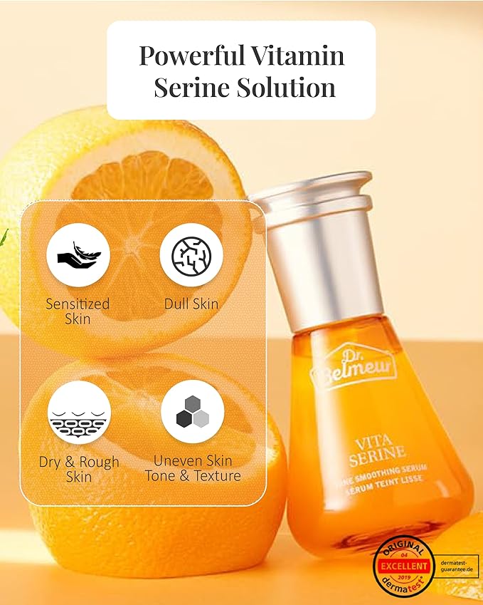 Vitamin Serine (Serum Set, 2.5fl oz, 3 Pieces) - Lightweight Ampoule for Healthy, Clear Complexion. Korean Skincare by LG Beauty. Vitamin C & B3, Provitamin B5