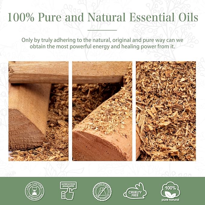 100ML Sandalwood Essential Oil, Pure Aromatherapy Essential Oils for Diffuser, Humidifier, Relax, Scented Oils for Soap, Candle Making, Huge 3.38fl.oz Bottle