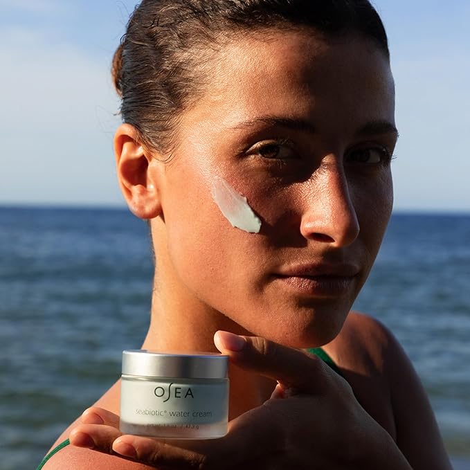 OSEA Seabiotic Water Cream 1.6 oz - Water-Based Face Cream with Squalene, Prebiotic & Probiotic Moisturizer - Clean Beauty - Vegan Face Moisturizer - Weightless Hydration