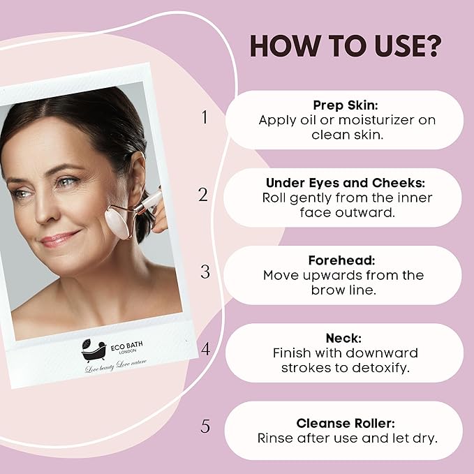 Jade Face Roller - Rose Quartz