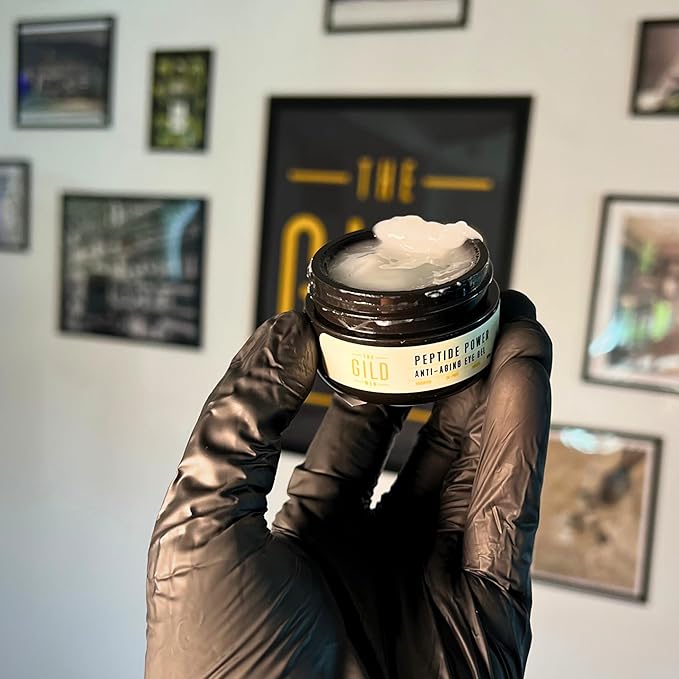 Peptide Power Anti-Aging Eye Gel For Men with Peptide Complex - Daily Wrinkle Creamy Gel - Line Smoothing For Wrinkles, Dark Circles & Puffiness 0.5oz