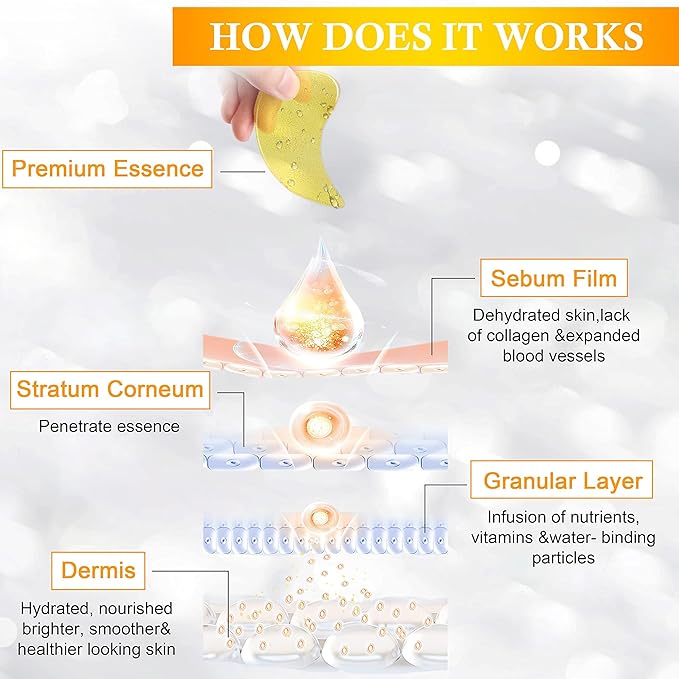 24K Gold Under Eye Patches Gel Eye Pad Hot Cold Eye Mask,Eye Masks Skincare for Removing Dark Circles and Puffiness,Reduce Wrinkles,Eye Bags and Fine Lines (68 Pcs