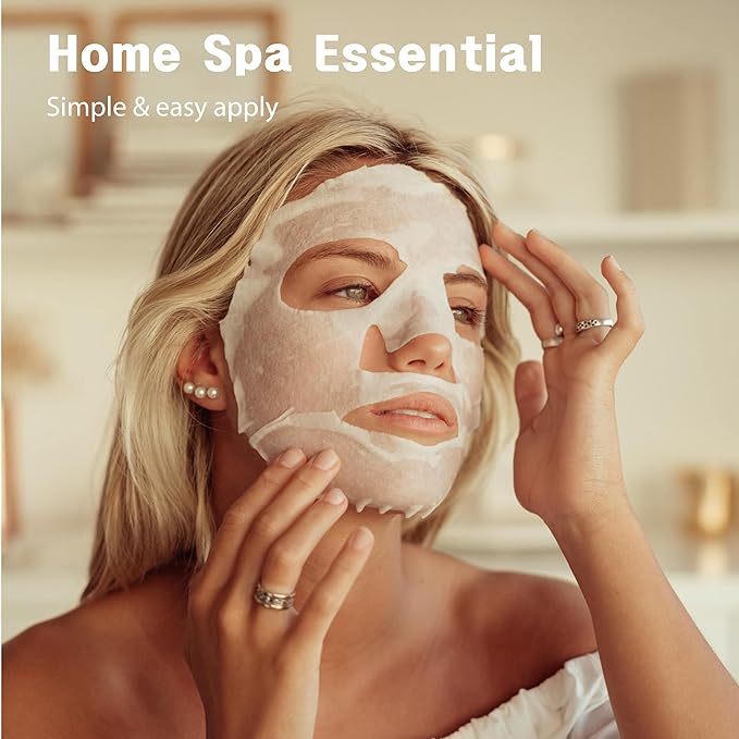 Purederm Coconut Essence Mask (12 Pack) - Coconut Extracts, Collagen, and Vitamin E to Make Your Skin Smooth and Clear