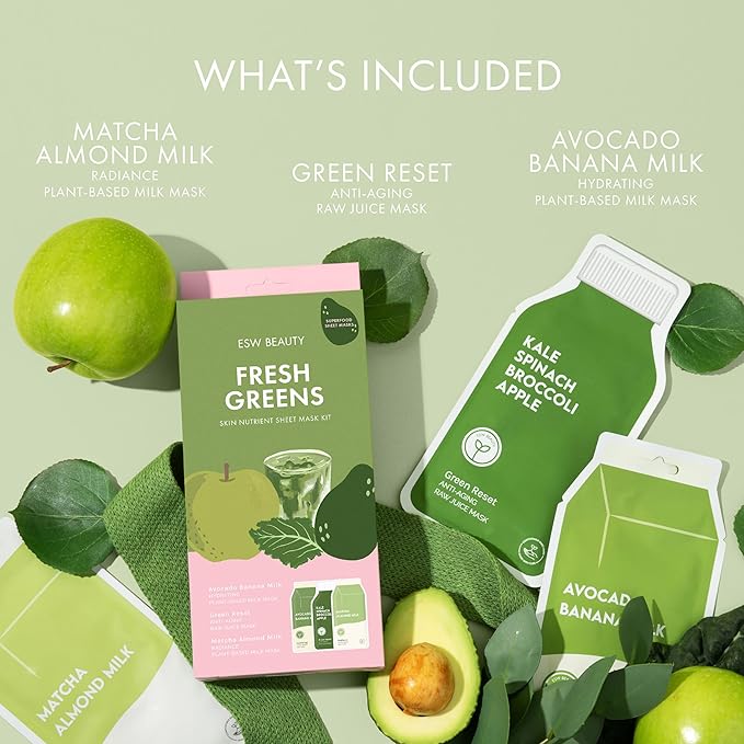 ESW Beauty Fresh Greens Superfood Sheet Mask Set